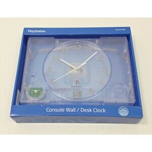 Sony Playstation 1 Console Clear LED Color Changing Wall/Desk Clock New